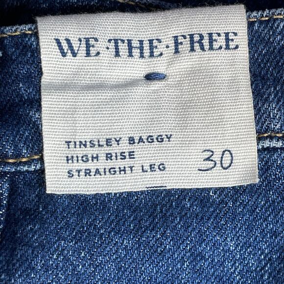 We The Free Tinsley Baggy High Rise Jeans size 30 New Dark Denim - Picture 6 of 11